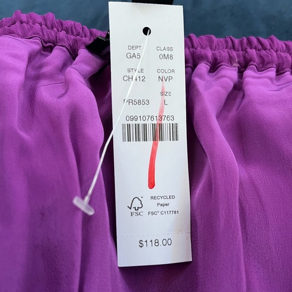 J Crew Skirt Gwyneth Layered Slip Skirt Purple Crinkle Chiffon Size Large Midi - Picture 6 of 8